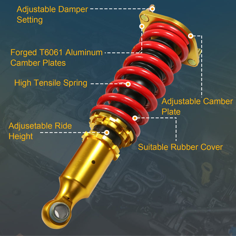 4X Coilover Struts Shocks Adj Height for Nissan 300ZX Z32 90-96 Coupe