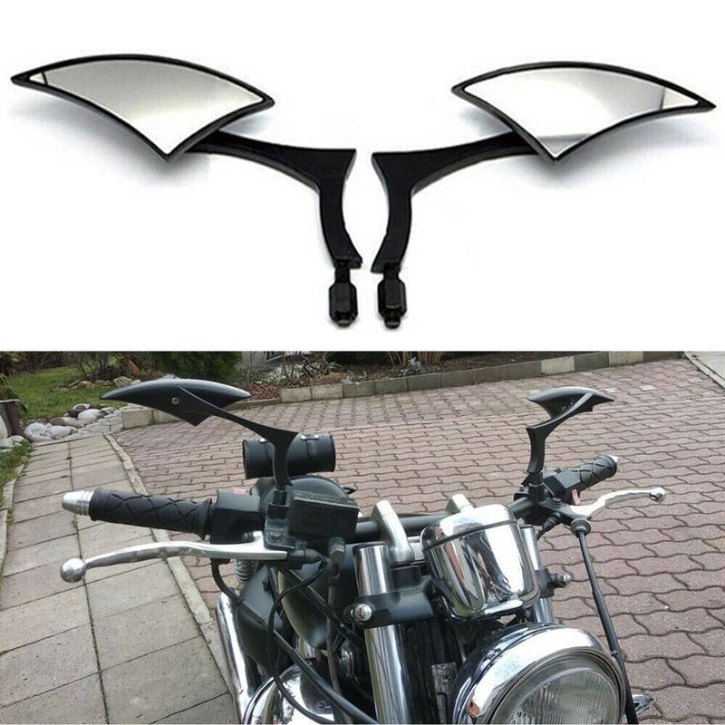 Left Right Chrome Blade Motorcycle Rearview Mirrors for Harley Honda Suzuki