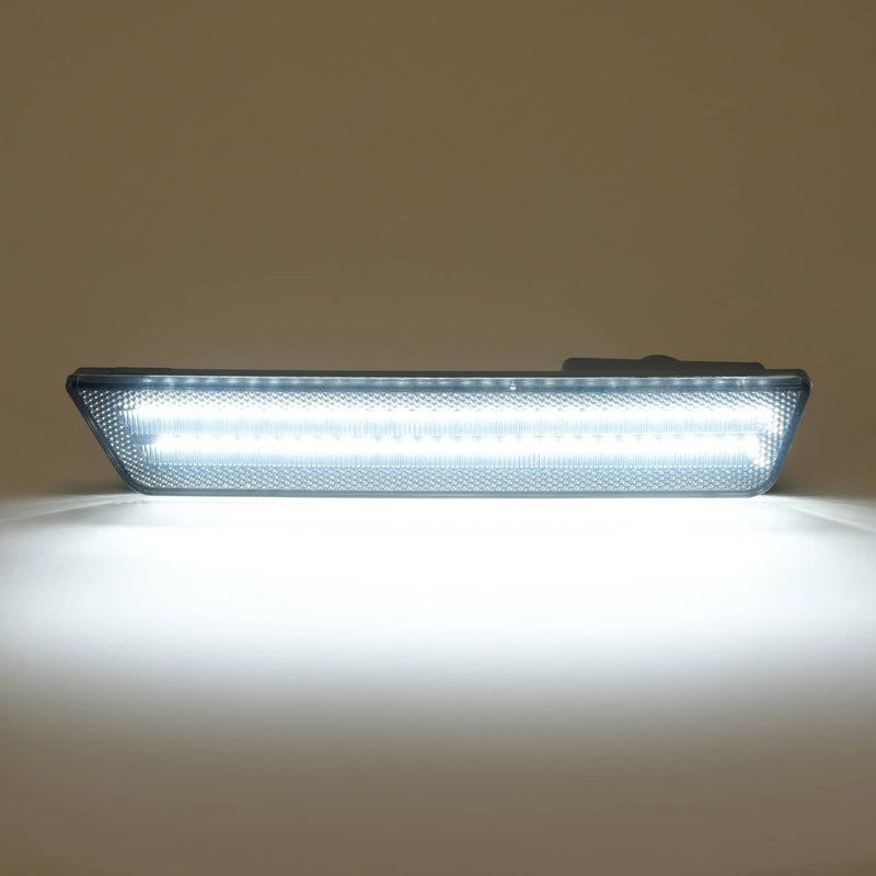 DURAFORCE White/Smoke Rear Bumper LED Side Marker Lights for Dodge Charger 2011-2014 Pair
