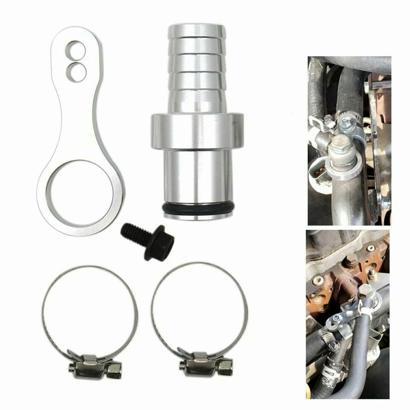 Coolant Bypass Hose Barb Adapter Set for Dodge Ram Cummins 6.7L Diesel 2009-2019