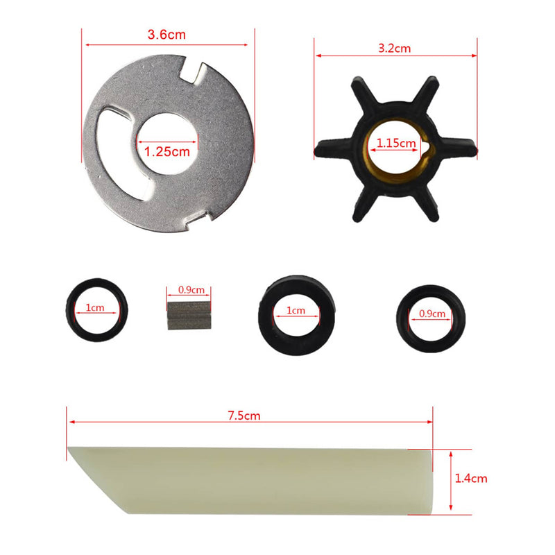 DURAFORCE 47-39074 Water Pump Impeller Repair Kit for Mercury Outboards 4 4.5 7.5 9.8 HP