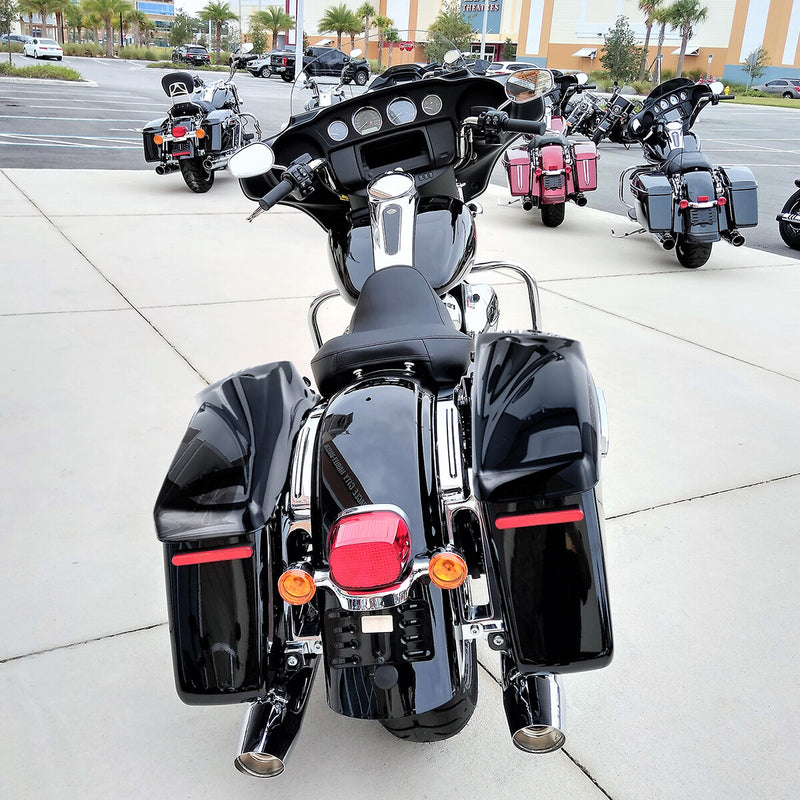 Black 8" Speaker Lids with Tweeter Port for Harley Touring Models 2014-2025