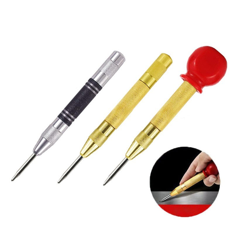 3pcs Automatic Center Punch Adjustable Spring-Loaded Metal Drill Tool Hole Punch