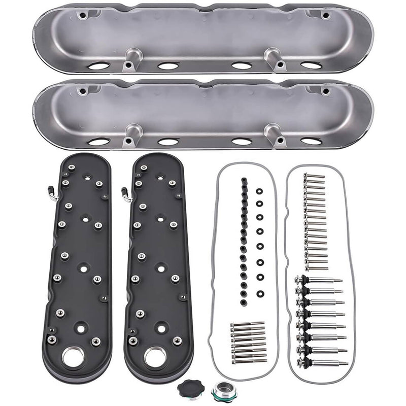 Valve Covers & Coil Mounts w/Covers for Chevy LS LS1 LS2 LS3 LS6 LS7 4Pcs