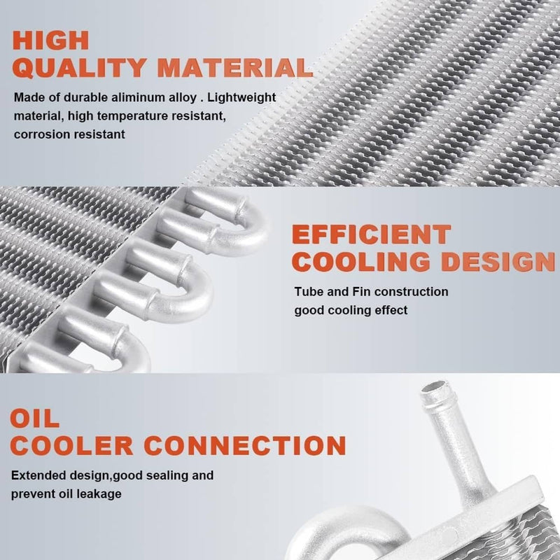Universal 6 Row Aluminum Remote Transmission Oil Cooler Radiator Converter Kit