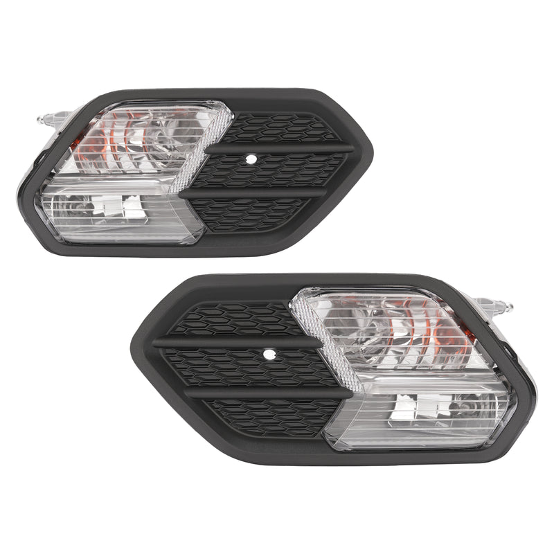 Pair Fog Lights Turn Signal Lamps With Cover for Ford Escape Kuga 2017-2019