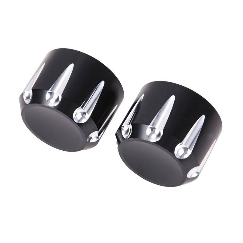 Axle Cap Nut Covers Black Thick Cut Front for Harley Touring Road Glide King