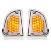 DURAFORCE Clear LED Turn Signal Lights for Kenworth KW K300 T300 T330 T600 86-08 Pair