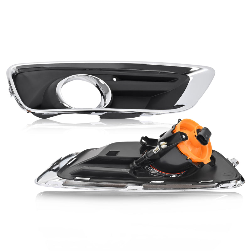 Fog Lights Bumper Lamps with Black Bezel Molding for Chevy Malibu 2013-2016