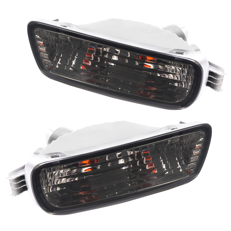Front Bumper Smoked Turn Signal Lights Lamps for Toyota Tacoma 2001-2004 Pair