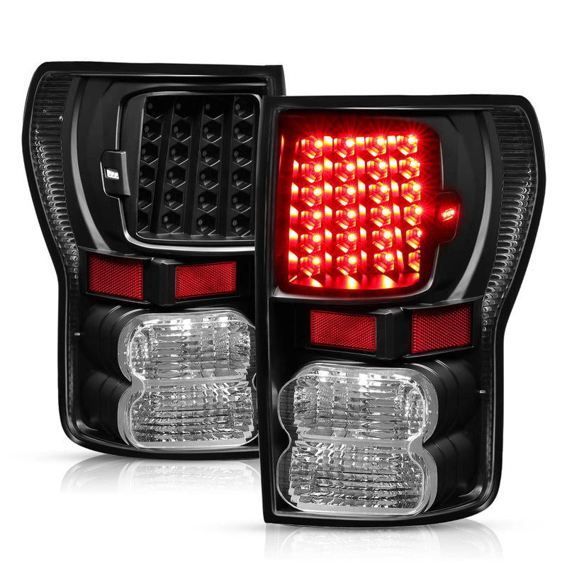 DURAFORCE Full LED Tail Lights Left+Right Black for Toyota Tundra 2007-2013 Pair Set