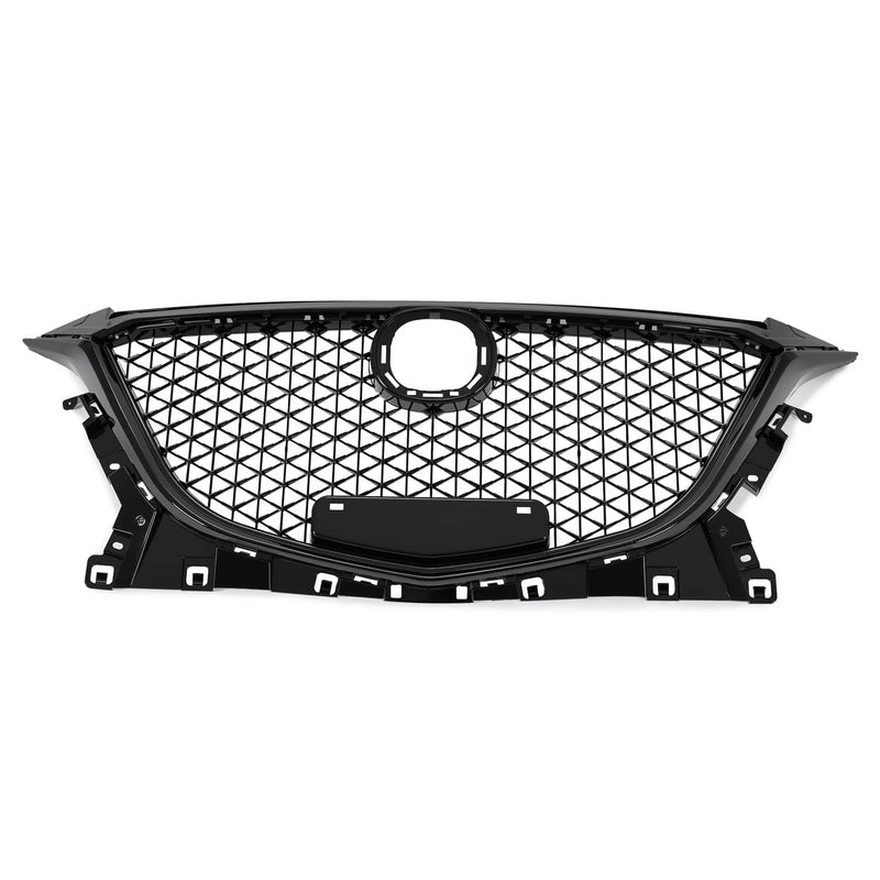 DURAFORCE 15 Honeycomb Upper Grille Bumper Assembly Set for Mazda 3 Axela 2014-2016 Black