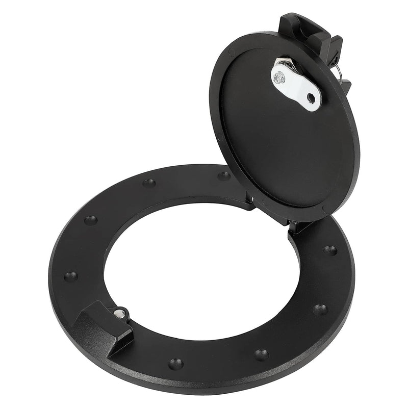 DURAFORCE Locking Fuel Door Gas Tank Cap Cover Aluminum Black For Hummer H2 2003-2009
