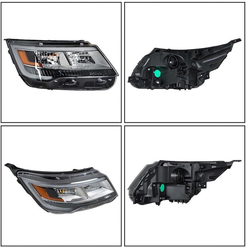 Driver Left Headlight w/LED DRL for Ford Explorer 2016-2019 Chrome Housing