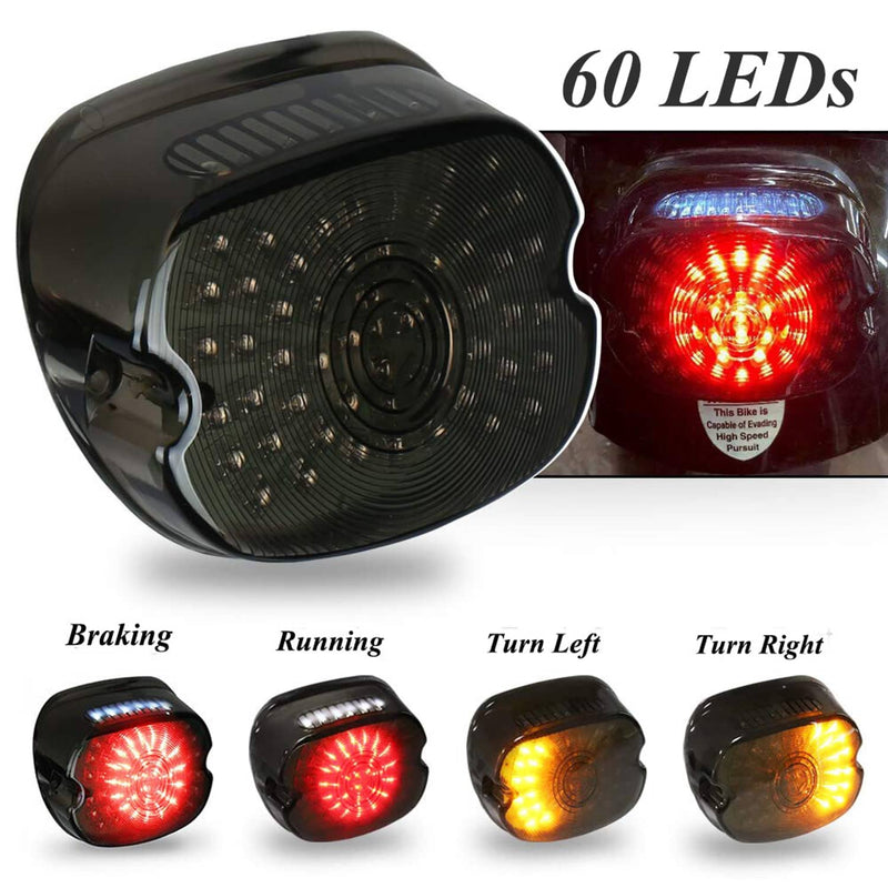 Smoke LED Tail Light Brake Rear for Harley Road King Electra Glide Tour Dyna FXR