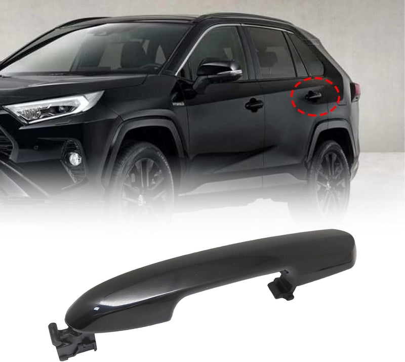 Rear Driver Passenger Side Exterior Door Handle Black for Toyota Rav4 2017-23 EK