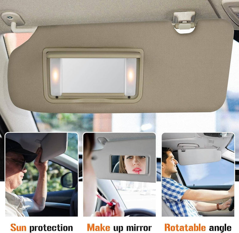 Left Driver Side Sun Visor Beige with Mirror Light for Honda CR-V CRV 2017-2022