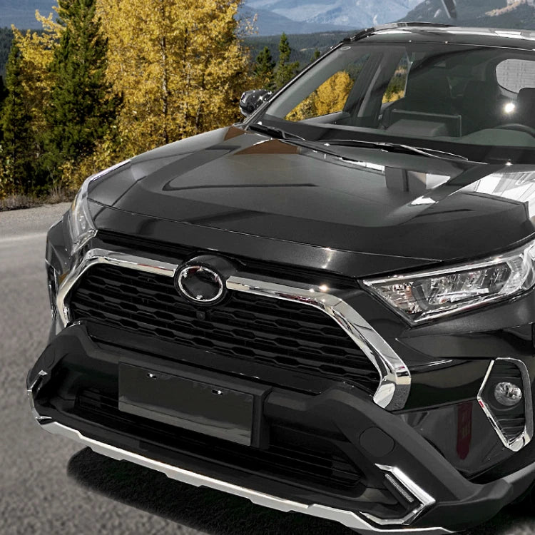 ABS Chrome Front Upper Grille Mesh Cover Trim For Toyota RAV4 2019-2024 2025 2x