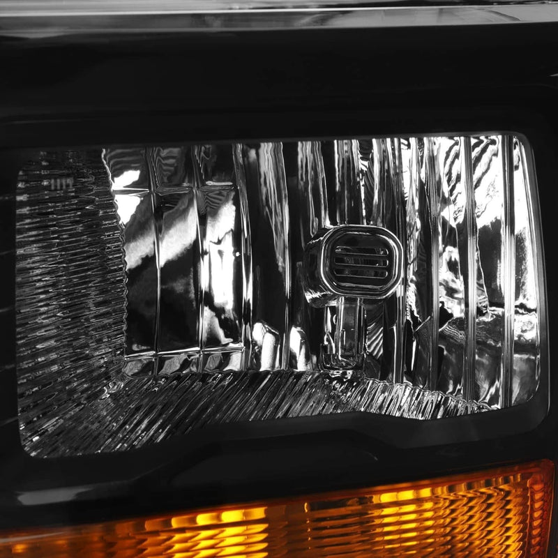 Headlights Halogen Black Pair for Ford F150 2021 2022 2023 Left Right Headlamps