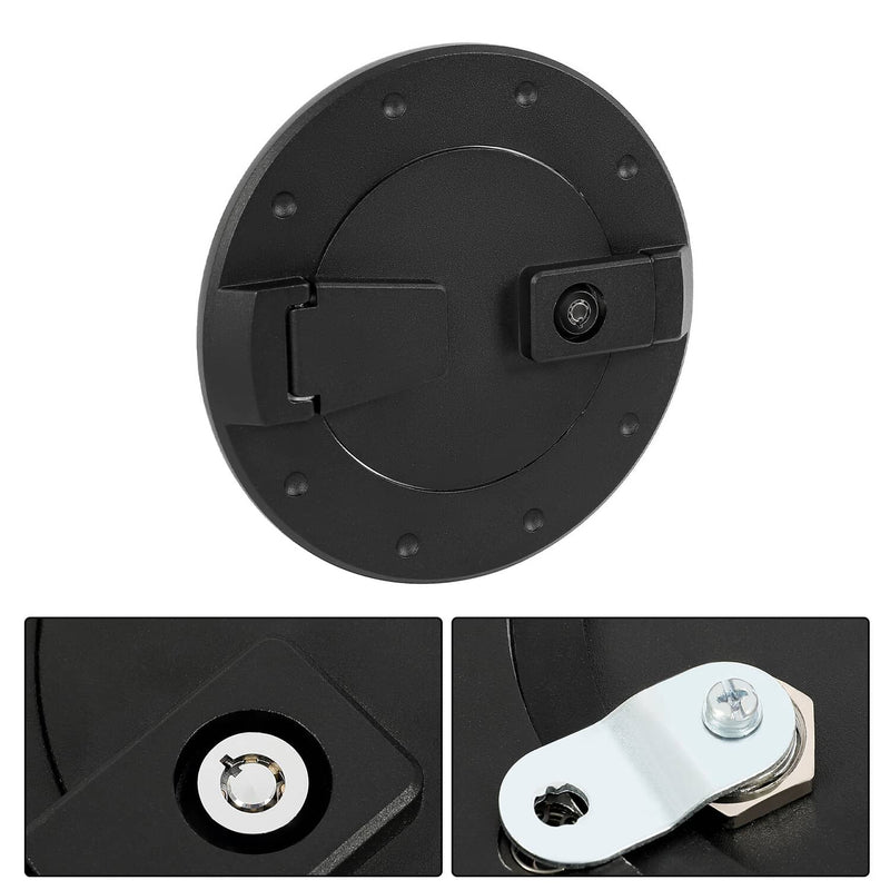 DURAFORCE Locking Fuel Door Gas Tank Cap Cover Aluminum Black For Hummer H2 2003-2009