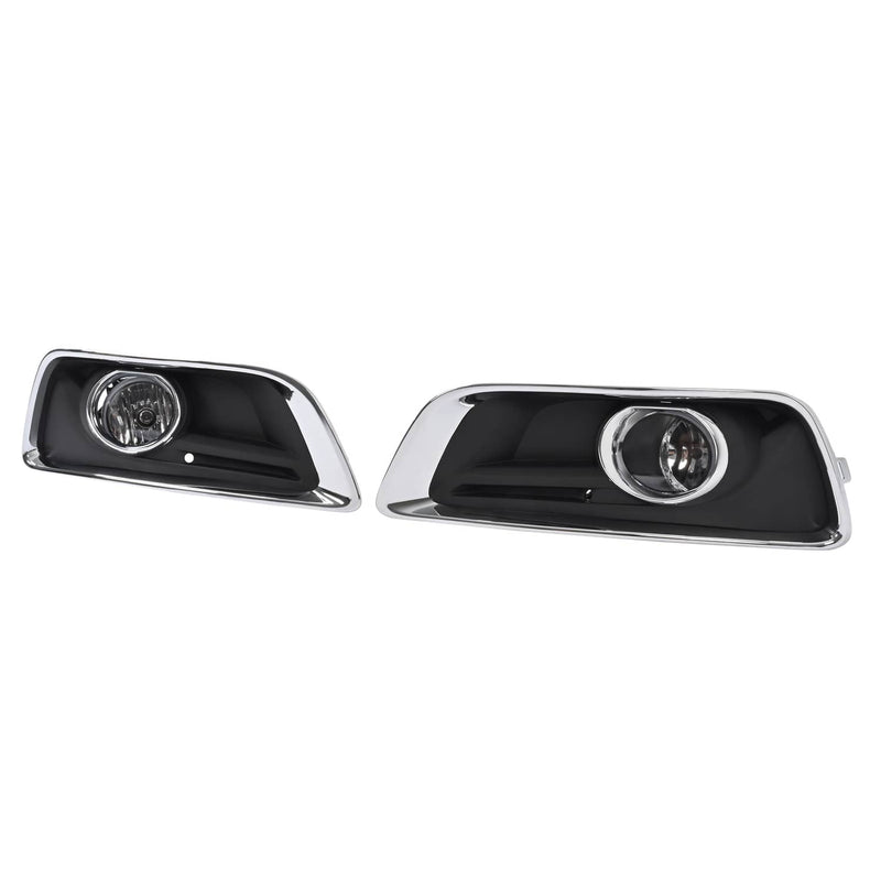 DURAFORCE Fog Lights Bumper Lamps with Black Bezel Molding for Chevy Malibu 2013-2016