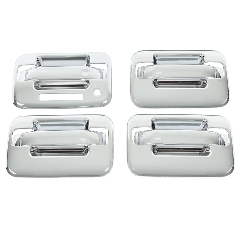 DURAFORCE Door Handle Cover for Ford F-150 F150 4DR Crew Cab 2004-2014 Chrome ABS Keypad