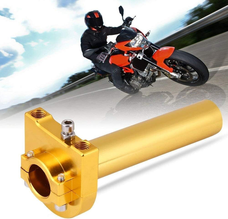 7/8 Inch Turn Twist Throttle Handle Bar Throttle Tube Universal Gold for Motorcy