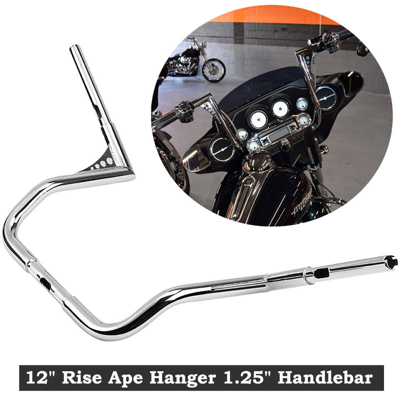 12" Ape Hangers Bars 1-1/4" Handlebar for Harley Electra Glide Ultra Classic FL