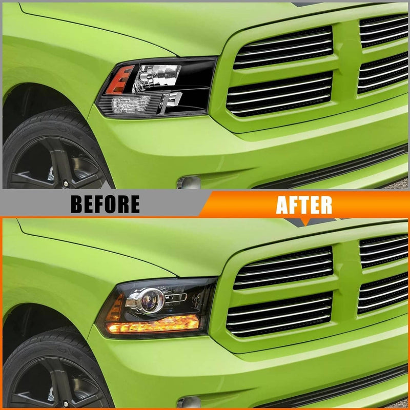 Projector Headlights LED DRL Left Right for Dodge Ram 1500 2500 3500 2009-2018