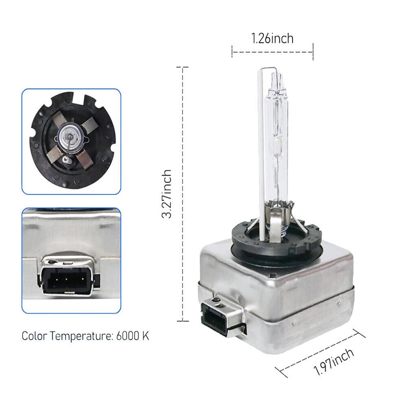 D1C D1S D1R 6000K White HID Xenon Headlight Bulbs OEM Replacement 2Pcs