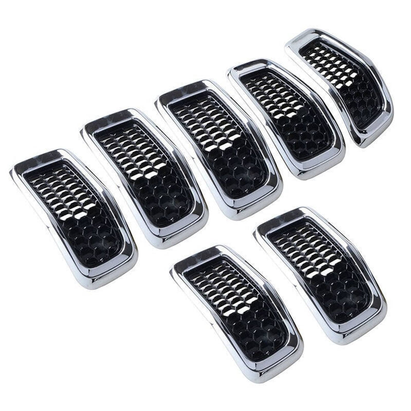 Chrome Front Bumper Grille Insert Honeycomb Mesh for 2014-2018 Jeep Cherokee