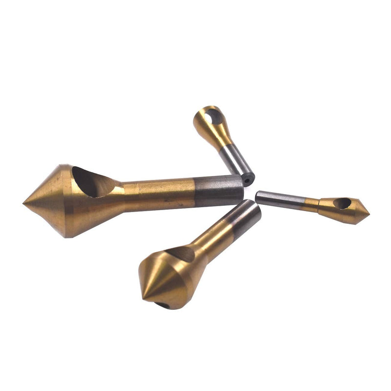 4X HSS Hole Chamfering Tool Countersink Deburring Drill Bits Titanium Coated