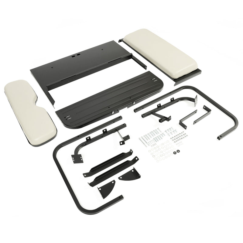 Golf Cart Flip Rear Back Seat Kit Off White Cushions for Yamaha Drive G29