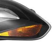DURAFORCE Black Right Passenger Side Headlight Clear Lens Halogen for Ford Focus 2012-2014