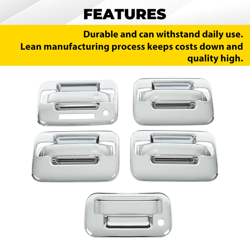 Chrome Door Handle Tailgate Covers With Keypad for Ford F150 2004-2014 4 Door