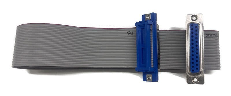 DB25 Male to DB25 Female 25 Wire 28AWG Flat Ribbon Cable 2ft for Data RS232
