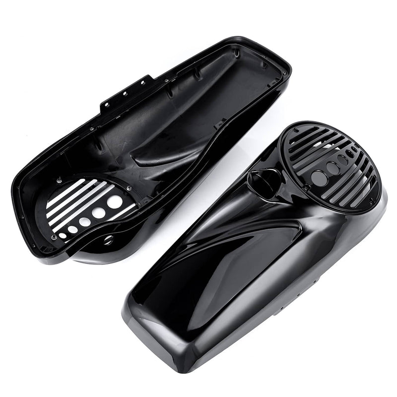 8" Speaker Lids for Harley Touring Street Glide Saddlebags Black
