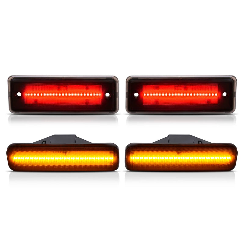 DURAFORCE Smoke LED Front & Rear Side Marker Lights for El Camino & Caballero 1978-1987 4x
