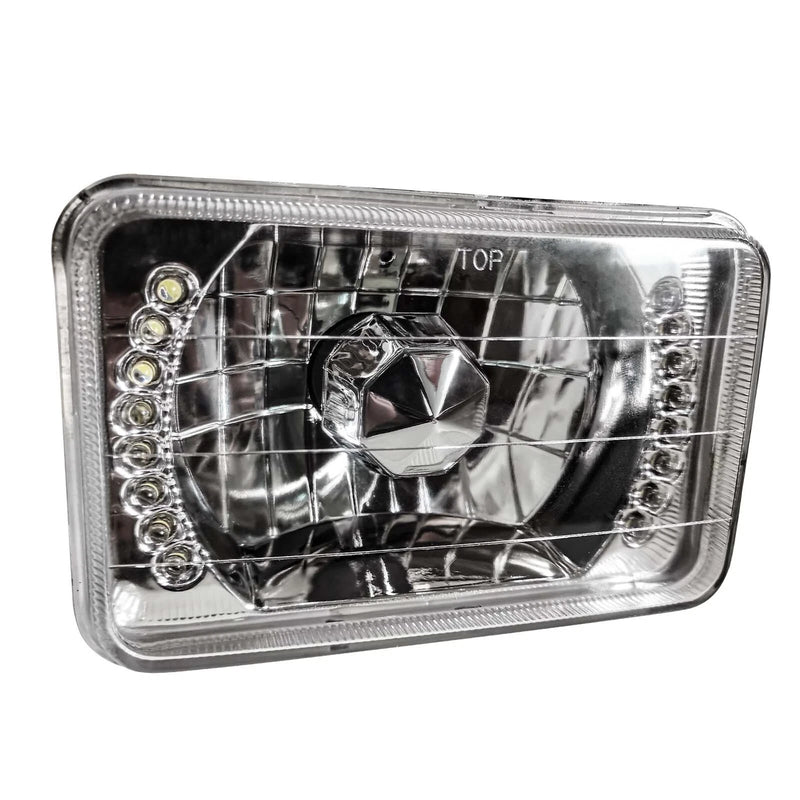 DURAFORCE 2PCS 4x6 LED Headlights Chrome Bright for 1982-1992 for Chevrolet Camaro