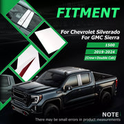 DURAFORCE Stainless Steel Pillar Post Trim for Chevy Silverado Sierra for GMC 2019-2025