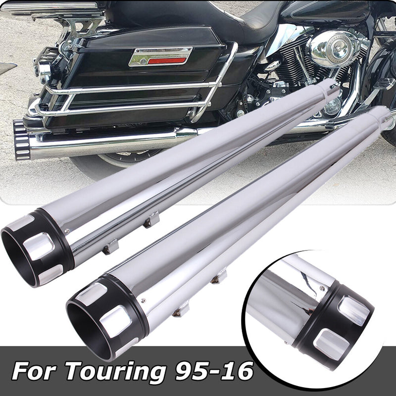 4" Megaphone Exhaust Pipes Slip-On Mufflers for Harley Road Street Glide 95-2016