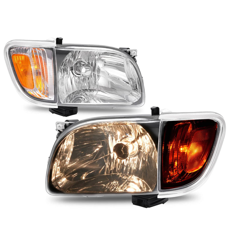 DURAFORCE Headlights Corner Signal Lights With All Bulbs for Toyota Tacoma 2001-2004 Pair
