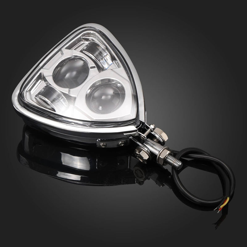 Front Triangle Headlight 10mm Bottom Mount for Cafe Racer Harley Suzuki Kawasaki