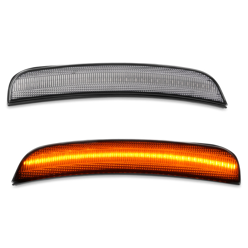 Front Side Marker Light Reflector for Chrysler 300 2015-2023 Amber LED Smoked