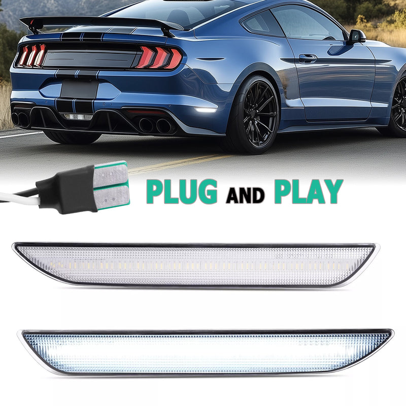 Clear Lens LED Rear Side Marker Signal Lights for Ford Mustang 2015-2023 2020