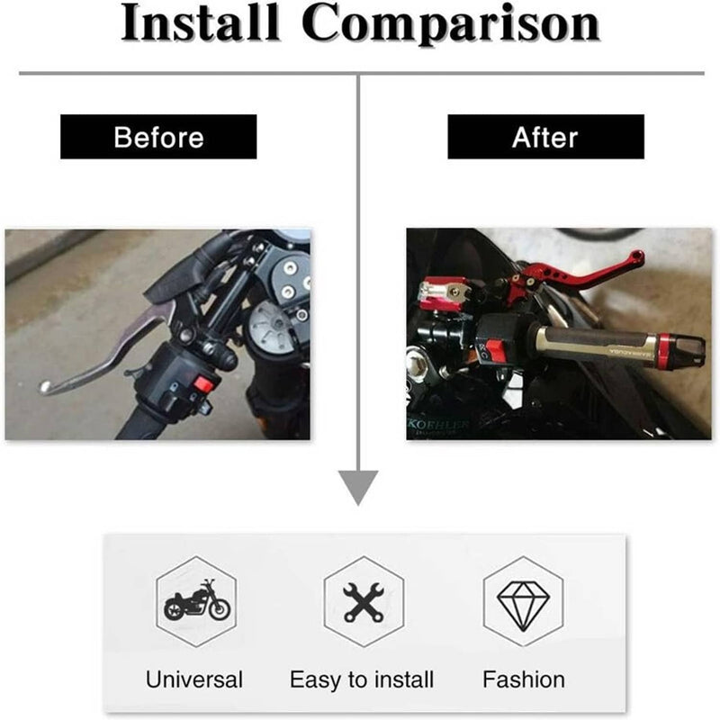 7/8'' CNC Motorcycle Brake Clutch Master Cylinder Reservoir Lever Set Universal