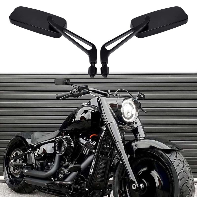 Rectangle Motorcycle Rear View Side Mirrors for Harley Honda Yamaha 8mm 10mm