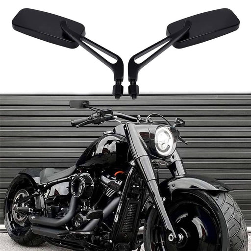 DURAFORCE Rectangle Motorcycle Rear View Side Mirrors for Harley Honda Yamaha 8mm 10mm