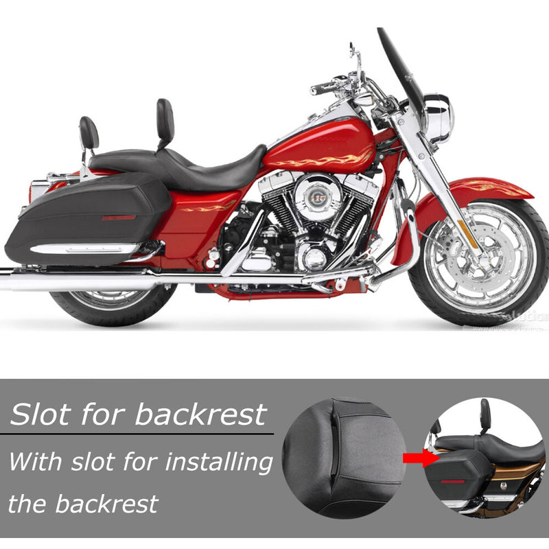 Driver Passenger Black Seat for Harley Touring Road King Street Glide 08+