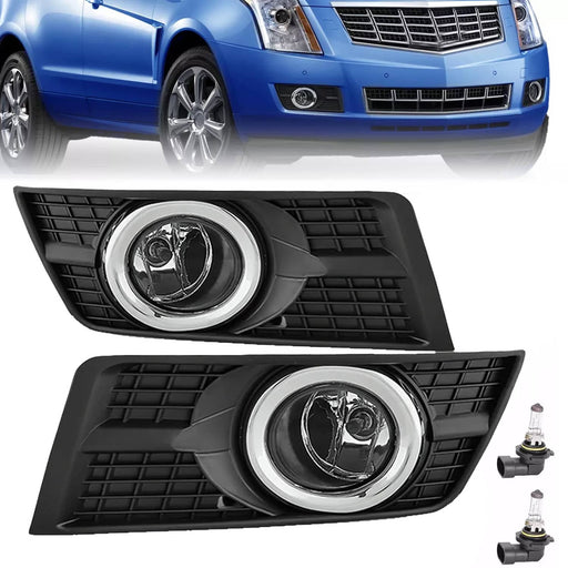 DURAFORCE Fog Lights With Bezel Bumper Lamp Cover for Cadillac SRX 2010-2016 Pair